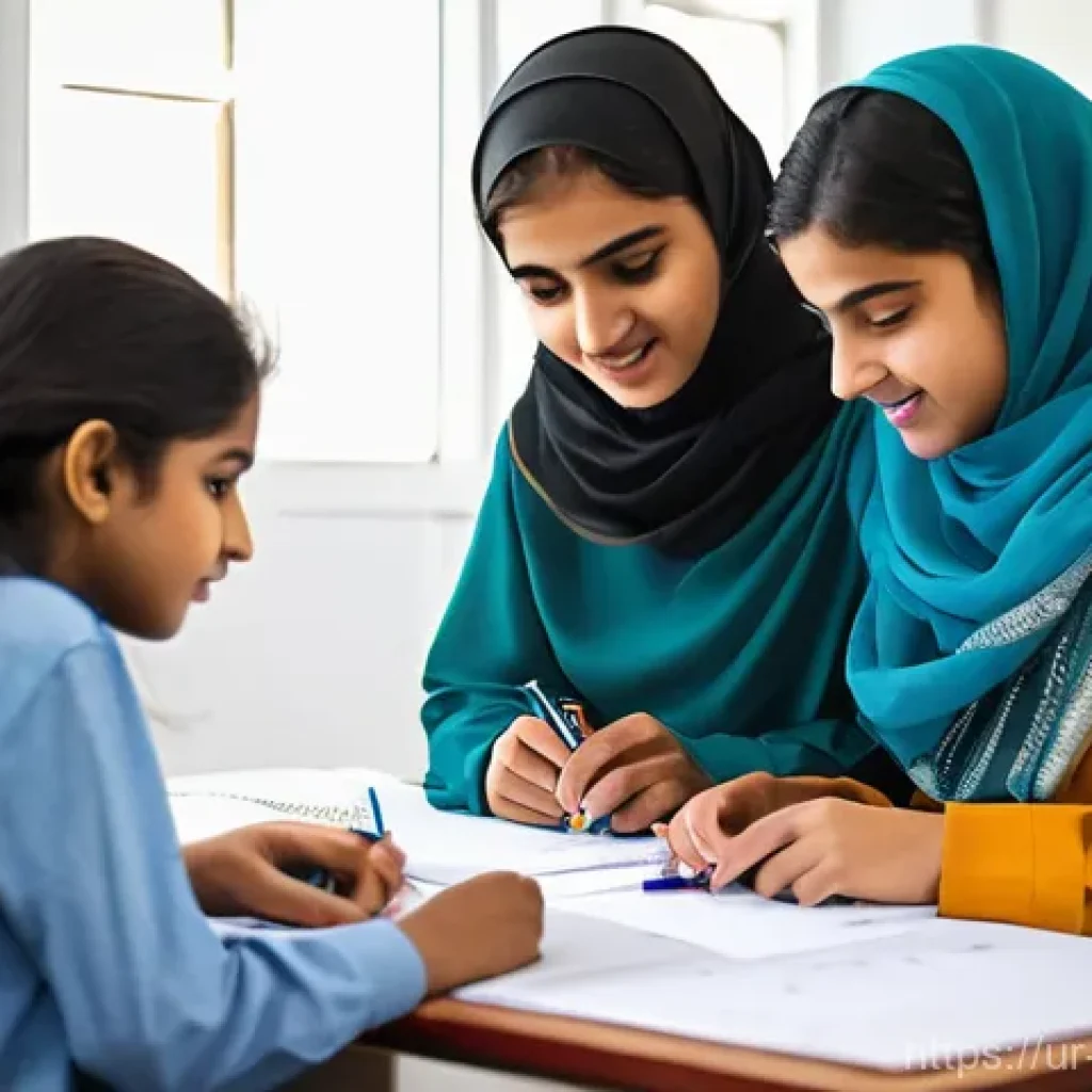 청소년상담사와 청소년 리더십 개발 - **Prompt:** A vibrant and bustling youth mentorship workshop in a modern Pakistani community center....