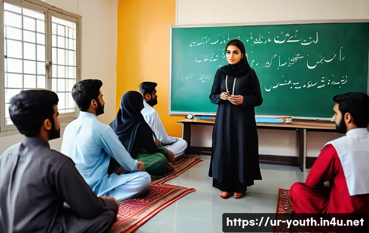 청소년상담사 시험 관련 업데이트 뉴스 - A modern counseling classroom in Pakistan with a young Urdu-speaking female counselor in professiona...