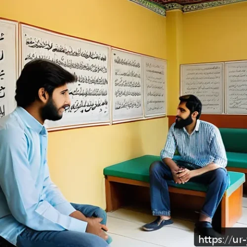 Home 31 청소년상담사 직업에 적합한 사람들의 특징 - A warm and inviting counseling room in a Pakistani youth center, featuring a young male counselor at...