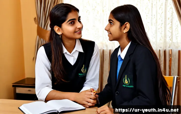 Home 17 청소년상담사 자격증 취득 후의 삶 - Photorealistic career scene of a warm, confident Pakistani youth counselor in modest professional at...